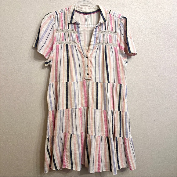 Anthropologie Georgina Tiered Striped Dress - Picture 2 of 8